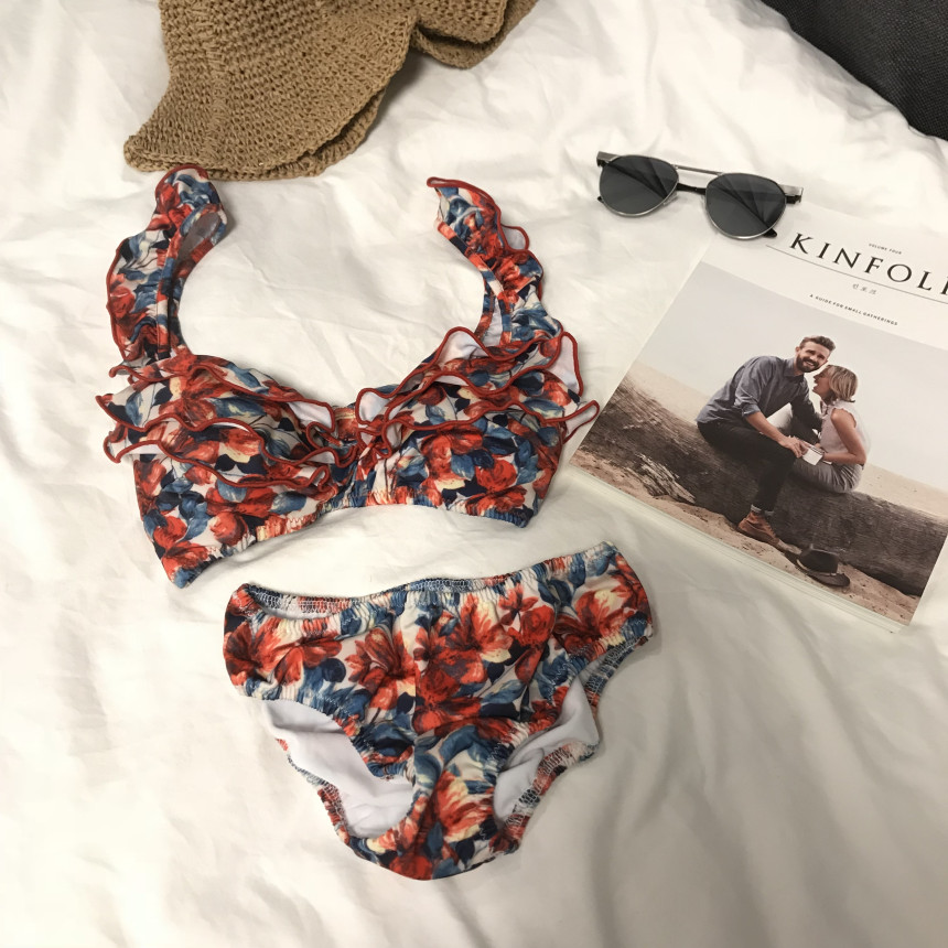 <b><p>Pansy Flower Frill bikini swimsuit 2cor pattn</p></b><b><p>パンジーフラワー フリル ビキニ 水着 2色 パターン 2pcs女性服 セット モノ</p></b><br /><br /><p align='center'>