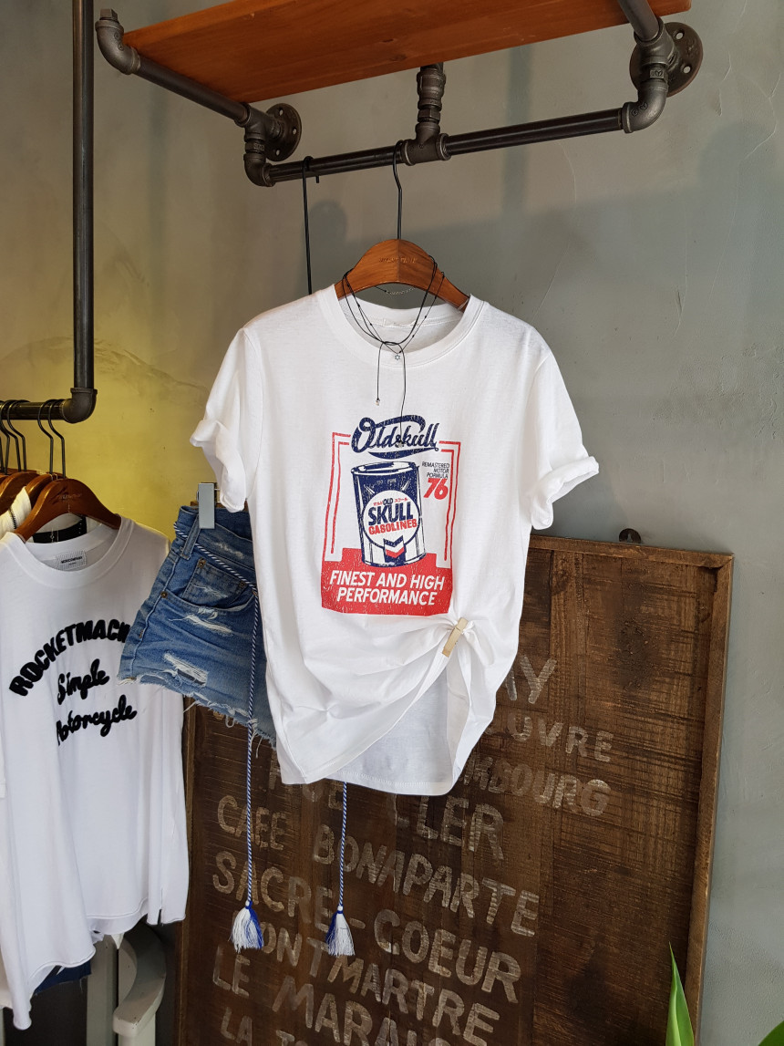 <b><p>Skull Lettering round Short sleeves T-shi</p></b><b><p>スカル レタリング ラウンド 半袖 Tシャツ ユニークルックコーディネート 20デルク</p></b><br /><br /><p align='center'>