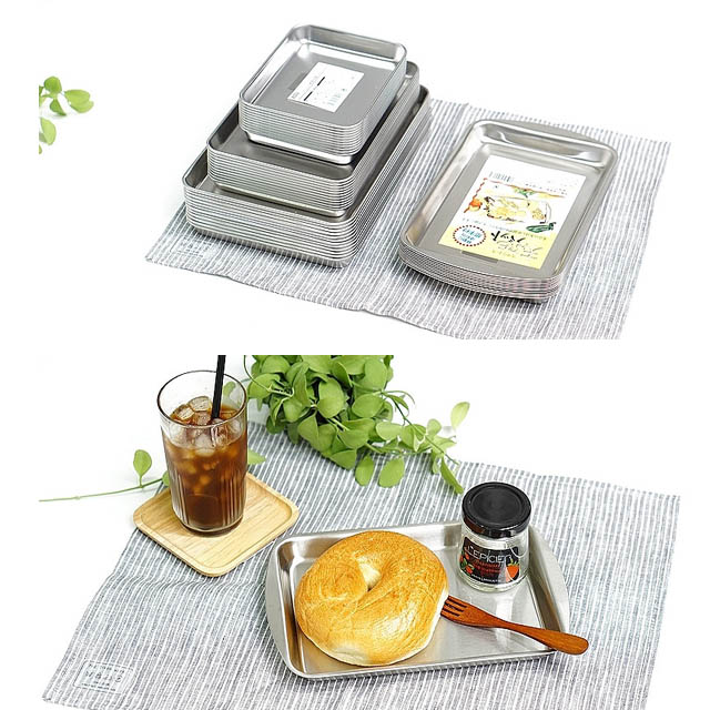 일본 에코 스텐 트레이) 스텐바트,사각 쟁반(중) - 상세 이미지 2