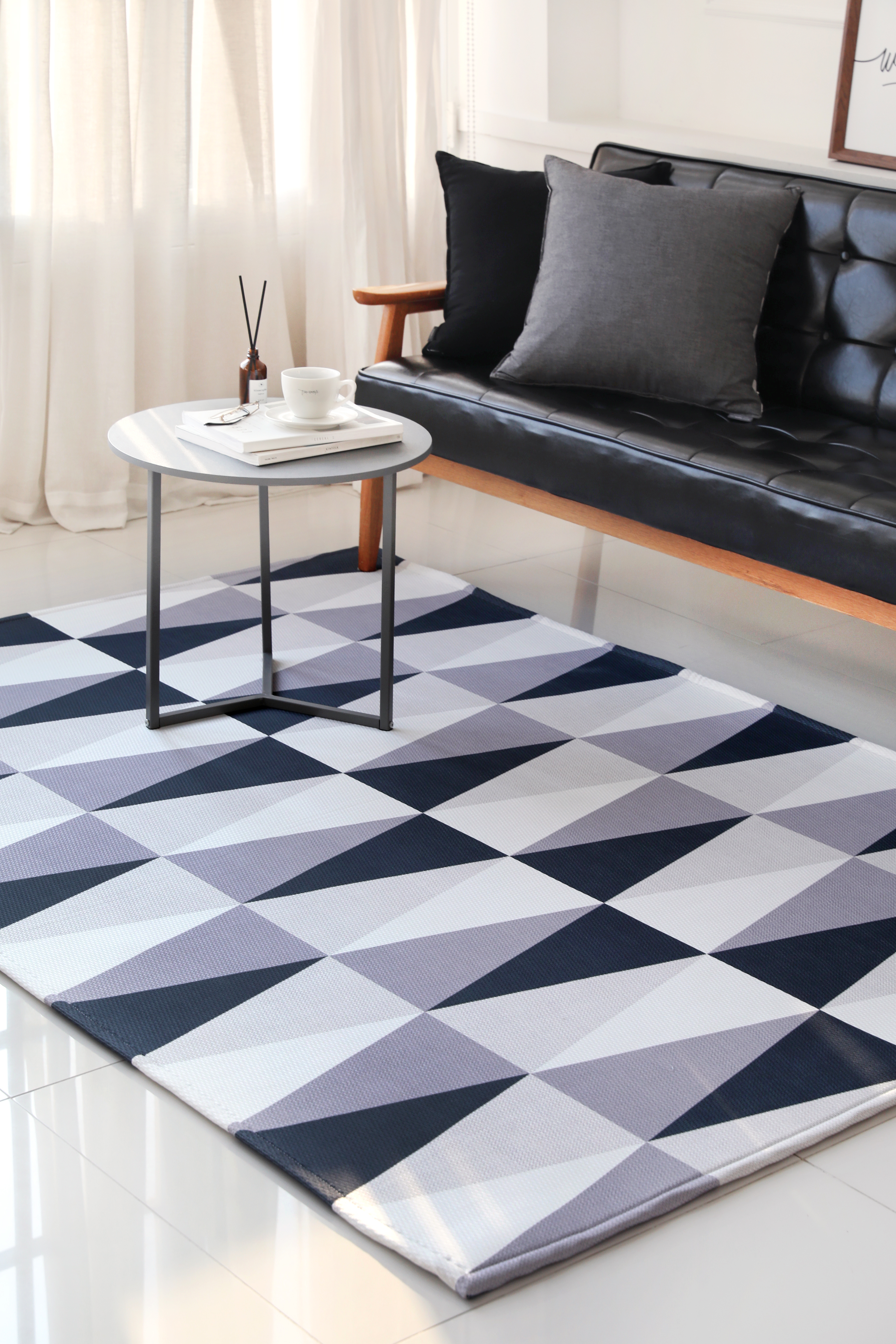 먼지없는 워셔블 사계절 거실 방수 러그 모노콘블랙 200x145