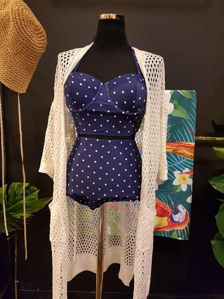 <b><p>Mourning Body cover Mare dot volume Wopom</p></b><b><p>無排 体型カバー マリン ドット ボリューム ワンポン ホルター ハイウエスト ビキニ</p></b><br /><br /><p align='center'>