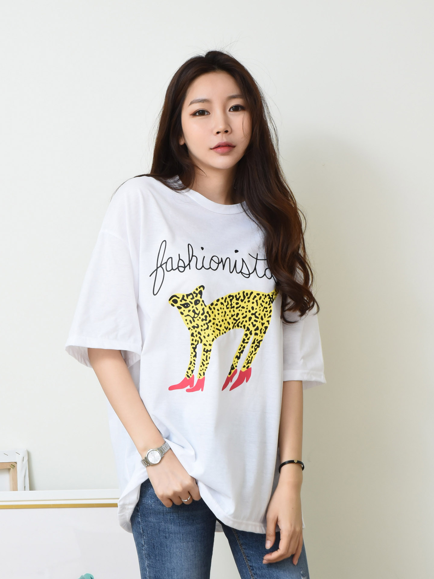 <b><p>1 Cheetah ltering Short Slve Polo round basic</p></b><b><p>1 チーターレタリング 半袖Tシャツ ラウンド ベーシック 女性 基本 夏 大学生ル</p></b><br /><br /><p align='center'>