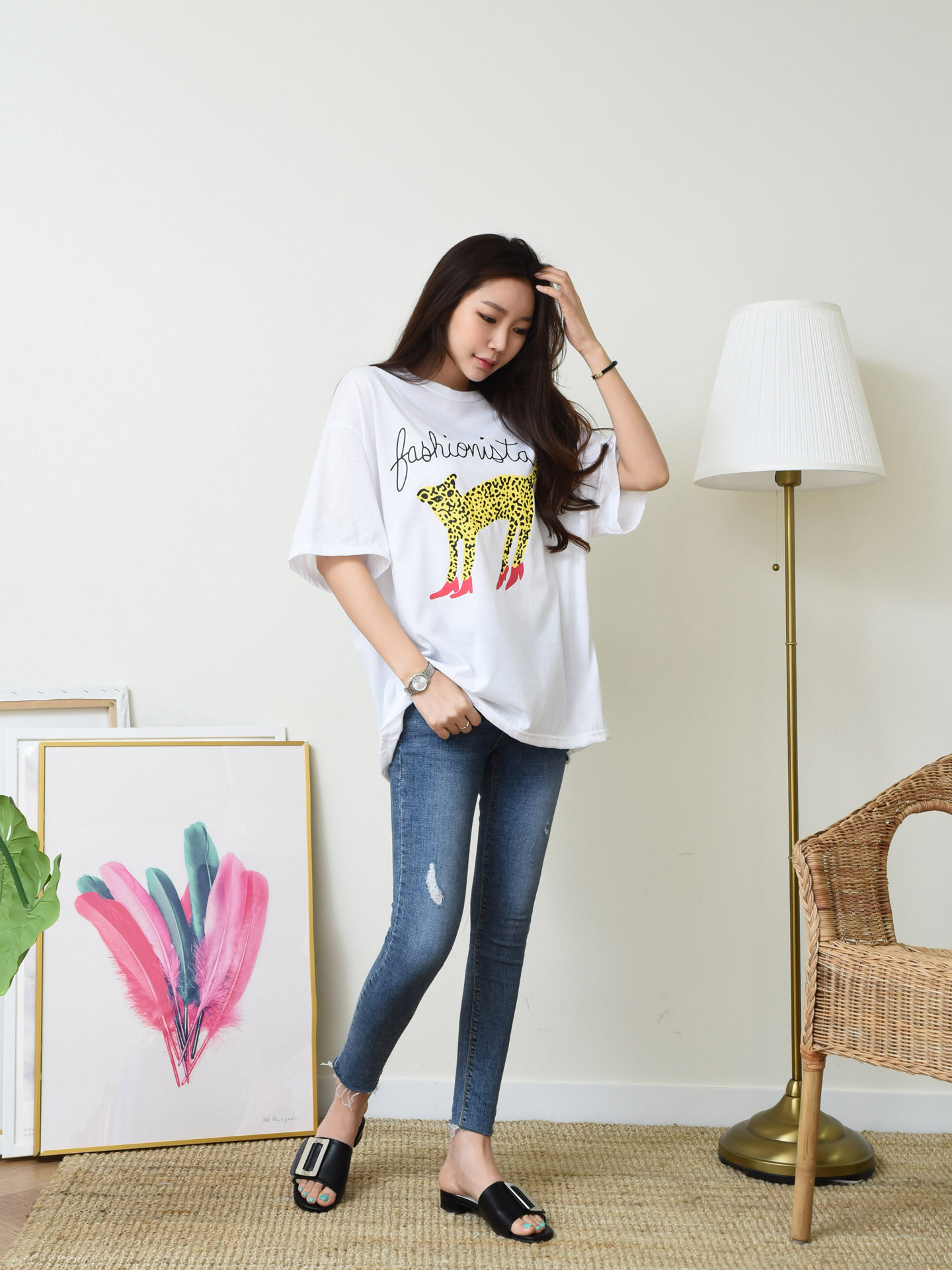 <b><p>1 Cheetah ltering Short Slve Polo round basic</p></b><b><p>1 チーターレタリング 半袖Tシャツ ラウンド ベーシック 女性 基本 夏 大学生ル</p></b><br /><br /><p align='center'>