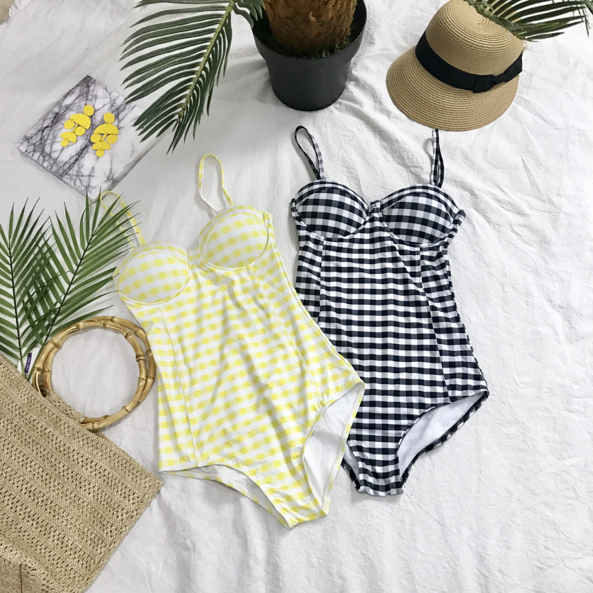 <b><p>check Monokini Teenage woman Vacati summer</p></b><b><p>チェック モノキニ 10代の女性 バカンス 夏 ビーチコーディネート かわいいワンピース水着</p></b><br /><br /><p align='center'>