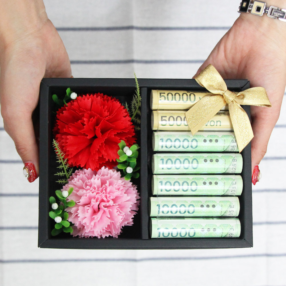 카네이션 미니 용돈박스 어버이날 부모님선물 효도선물 돈다발 케이크 비누꽃 플라워 용돈상자 이미지 3