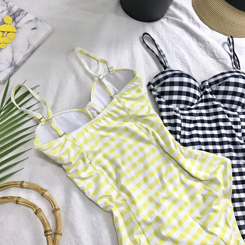 <b><p>check Monokini Teenage woman Vacati summer</p></b><b><p>チェック モノキニ 10代の女性 バカンス 夏 ビーチコーディネート かわいいワンピース水着</p></b><br /><br /><p align='center'>