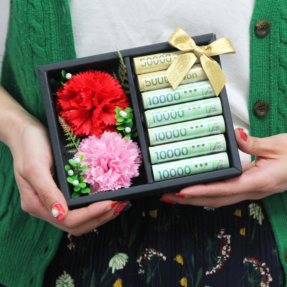 카네이션 미니 용돈박스 어버이날 부모님선물 효도선물 돈다발 케이크 비누꽃 플라워 용돈상자 이미지 2