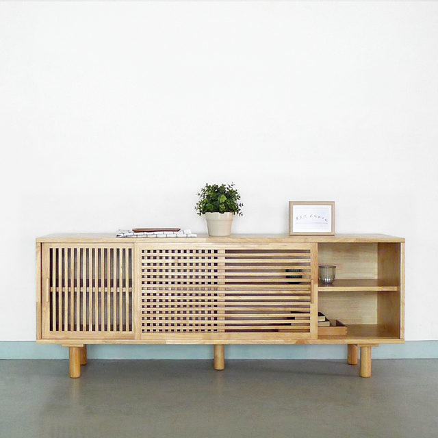 로포텐 샾 원목 높은 TV 거실장 티비다이 1500, 내추럴