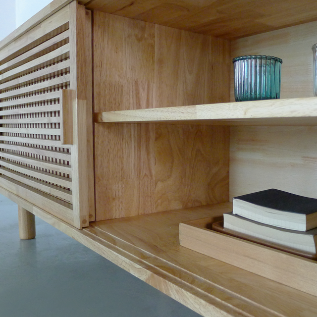 로포텐 샾 원목 높은 TV 거실장 티비다이 1500, 내추럴