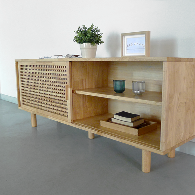 로포텐 샾 원목 높은 TV 거실장 티비다이 1500, 내추럴