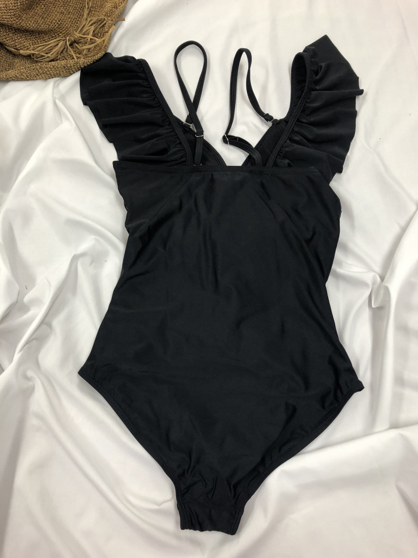 <b><p>Frill Off shoulder Monokini piece swimsuit</p></b><b><p>フリル オフショルダー モノキニ ワンピース 水着 2色 セクシー 韓非 洗練された非</p></b><br /><br /><p align='center'>