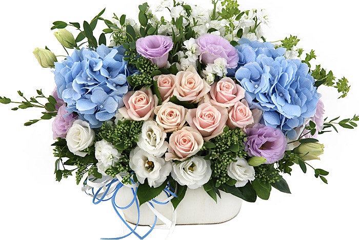 [당일수령]수국 장미 바구니 A1661 꽃배달 생일 결혼기념일 꽃바구니 생화꽃