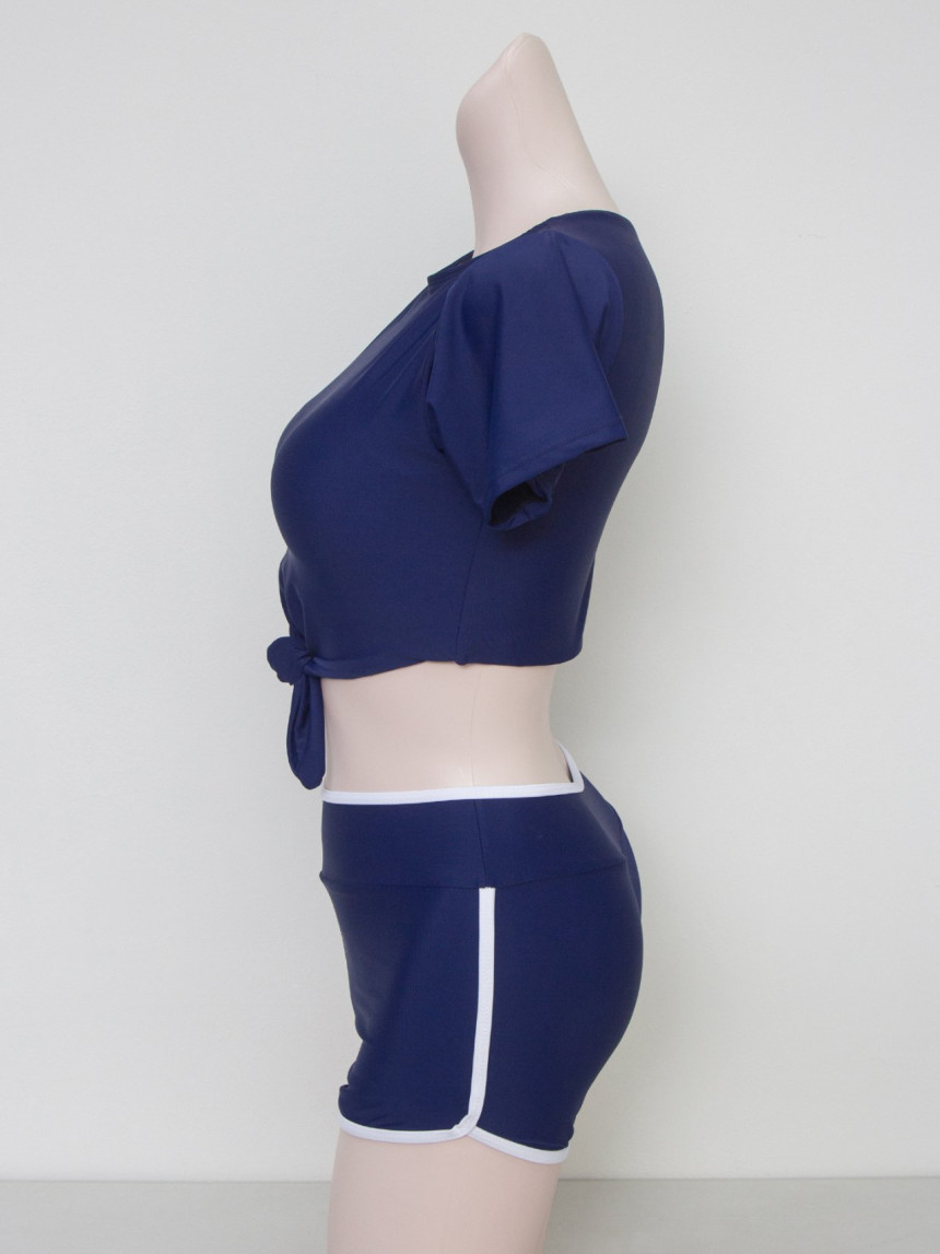 <b><p>Short sleeves Crop waist ring Two Piece biki</p></b><b><p>半袖 クロップ 腰 ひも ツーピース ビキニ</p></b><br /><br /><p align='center'>