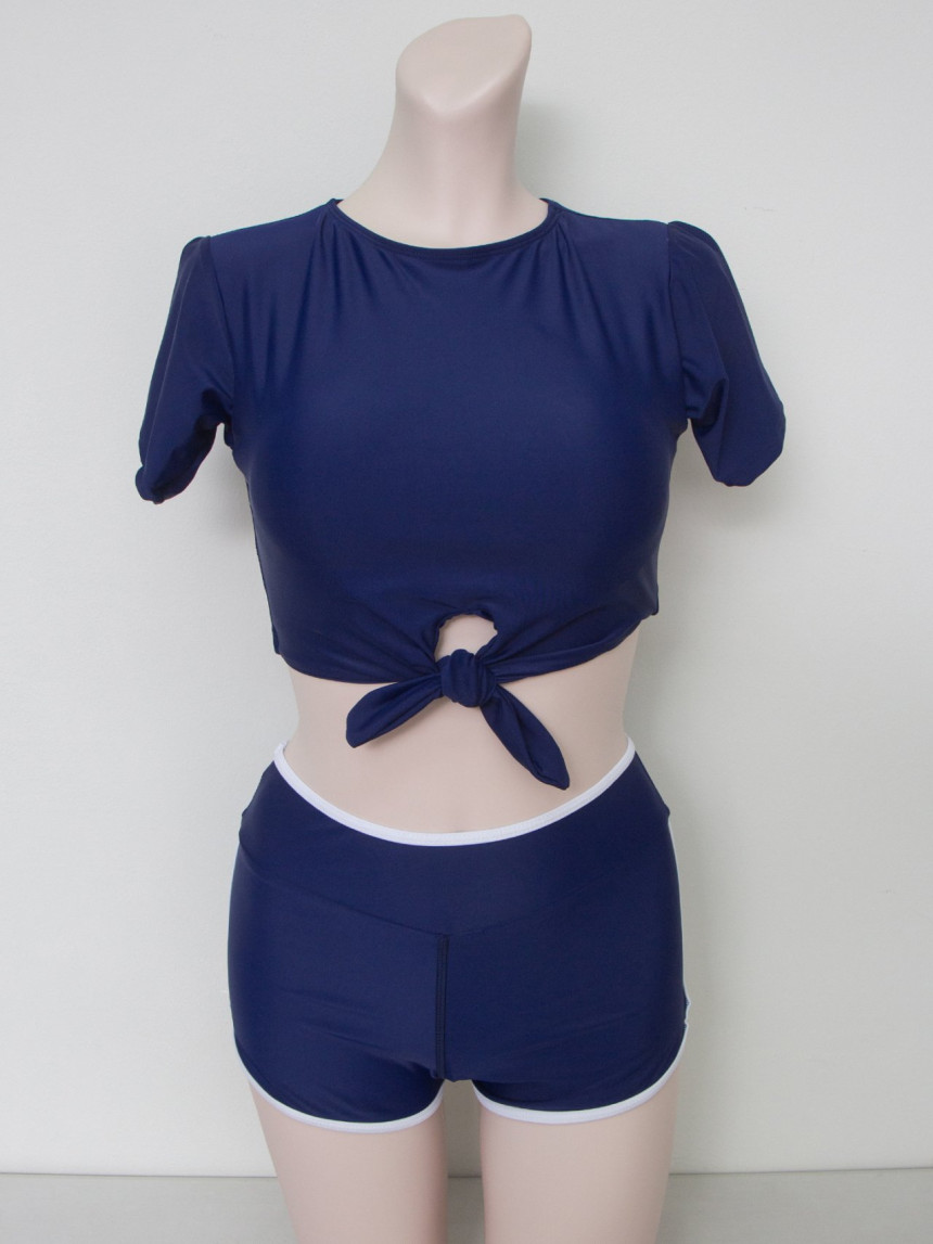 <b><p>Short sleeves Crop waist ring Two Piece biki</p></b><b><p>半袖 クロップ 腰 ひも ツーピース ビキニ</p></b><br /><br /><p align='center'>