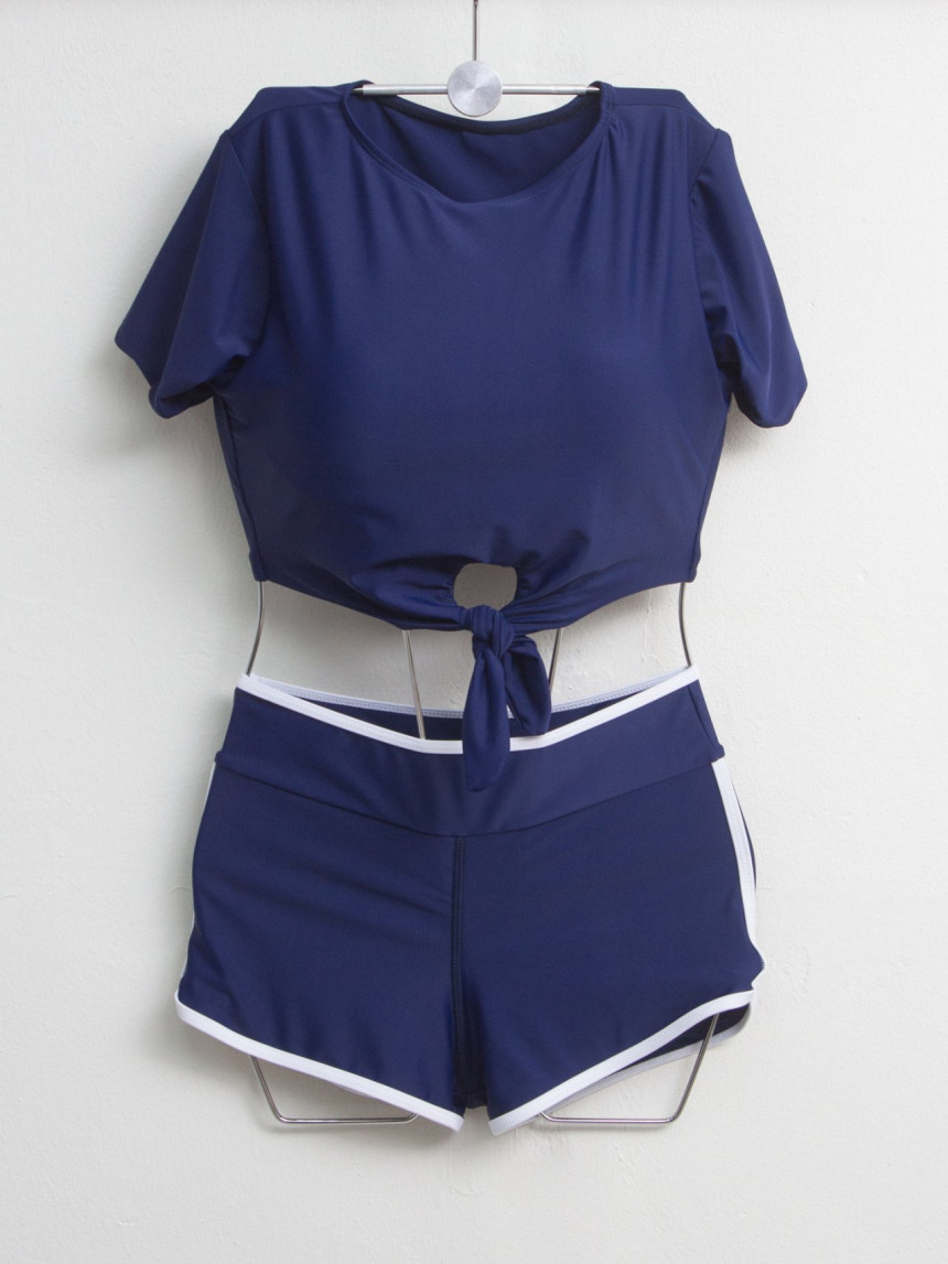 <b><p>Short sleeves Crop waist ring Two Piece biki</p></b><b><p>半袖 クロップ 腰 ひも ツーピース ビキニ</p></b><br /><br /><p align='center'>