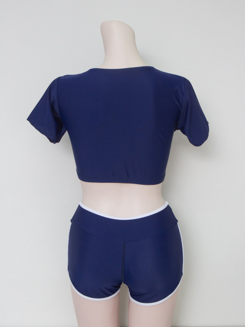 <b><p>Short sleeves Crop waist ring Two Piece biki</p></b><b><p>半袖 クロップ 腰 ひも ツーピース ビキニ</p></b><br /><br /><p align='center'>