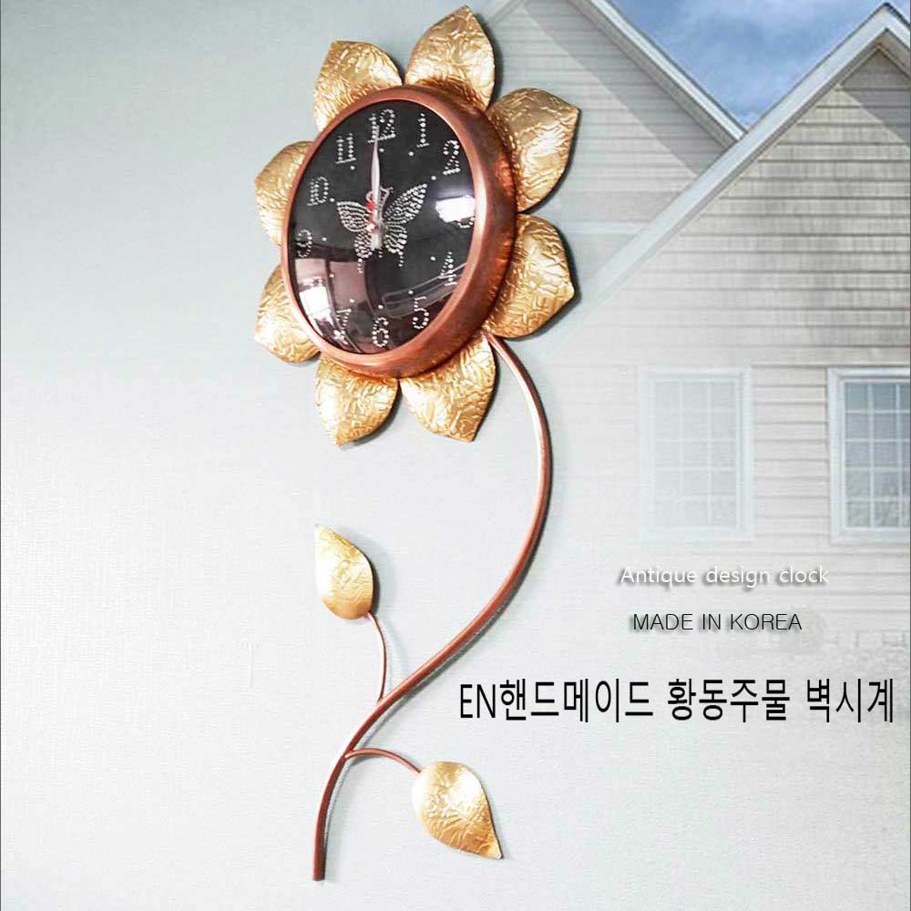 벽시계 벽걸이시계 엔틱 고급 해바라기블랙 - 상세 이미지 3
