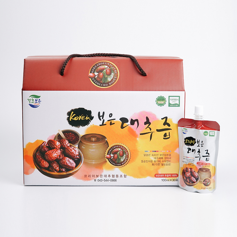 보은 전통 황토대추즙 대추엑기스효능 생대추즙 100ml 30포 - 상세 이미지 4