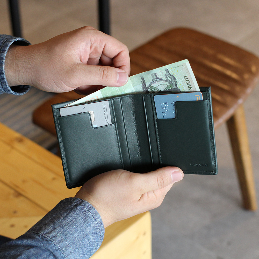 에가든 슬림앤하이 심플 카드 명함 가죽 반지갑