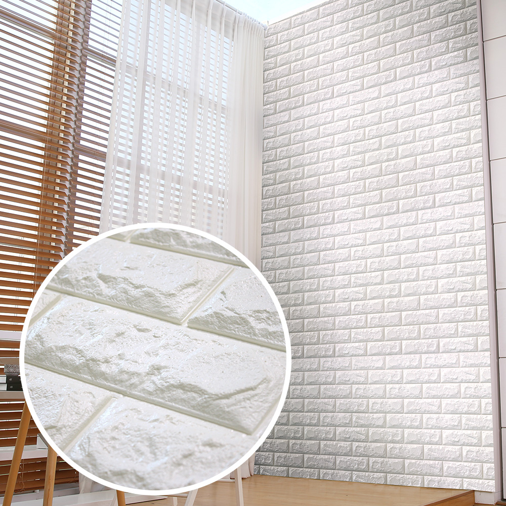 롤 폼블럭 단열벽지 접착식 방한 보온 결로방지 난방 5000mm, 파벽돌 화이트