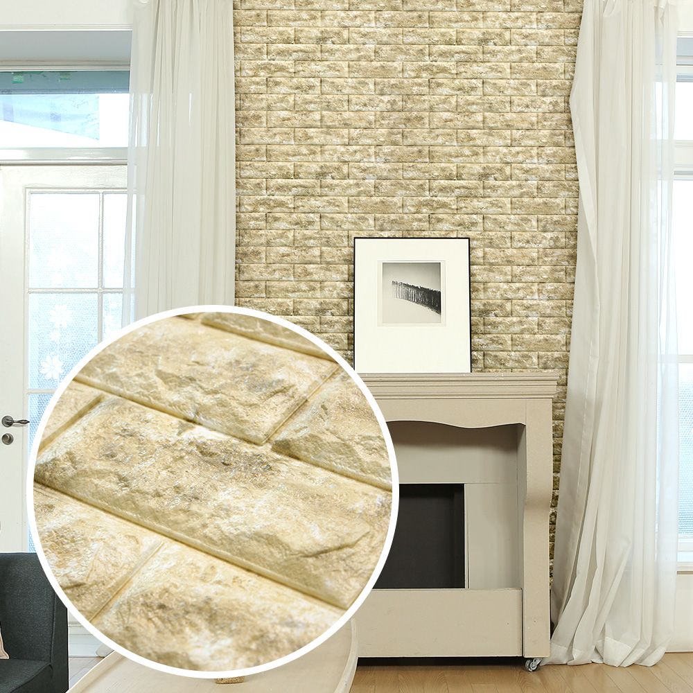 롤 폼블럭 단열벽지 접착식 방한 보온 결로방지 난방 5000mm, 파벽돌 화이트