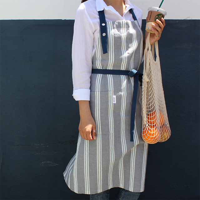 그레이스트라이프 린넨 앞치마