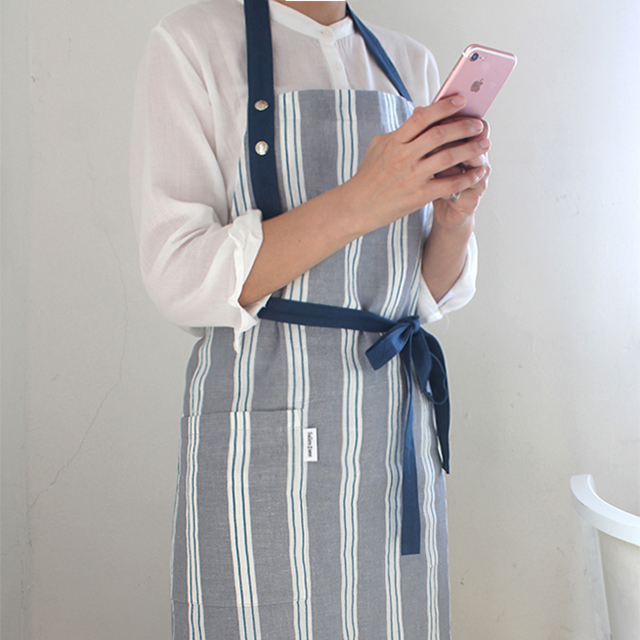 그레이스트라이프 린넨 앞치마
