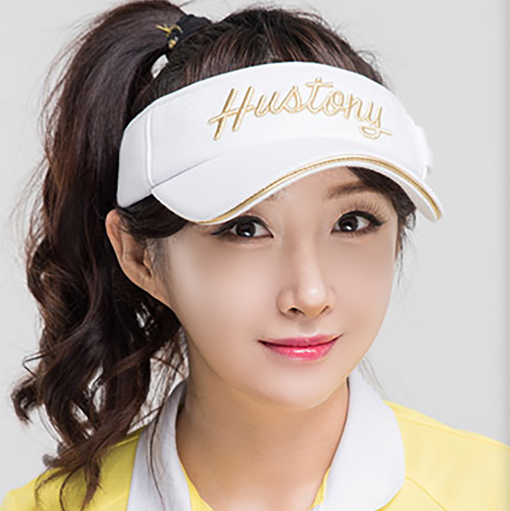여성 골프모자 골드리본 썬캡 바이저 얼굴햇빛가리개 - 상세 이미지 3