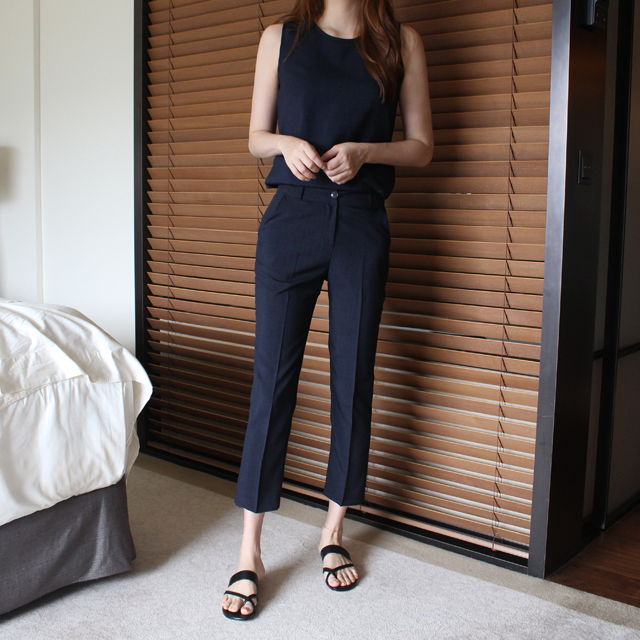 10컬러 시원한 여성 여름 슬랙스 슬림 일자 9부 여름팬츠 여자 슬랙스 - 상세 이미지 4