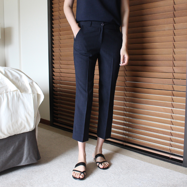 10컬러 시원한 여성 여름 슬랙스 슬림 일자 9부 여름팬츠 여자 슬랙스 - 상세 이미지 5