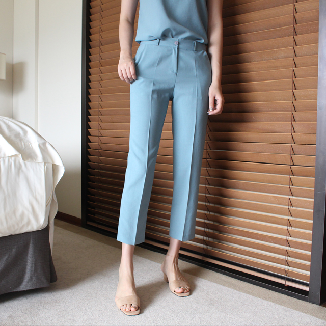 10컬러 시원한 여성 여름 슬랙스 슬림 일자 9부 여름팬츠 여자 슬랙스 - 상품 이미지