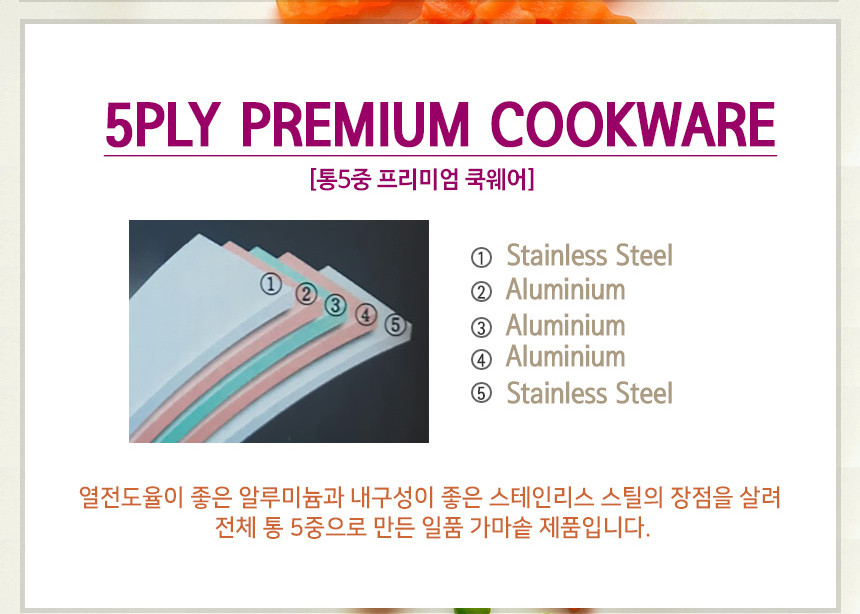 키친아트 일품 통오중 가마솥 18cm(낮은형), 스텐뚝배기, 2인용밥솥, 누룽지 - 상세 이미지 5