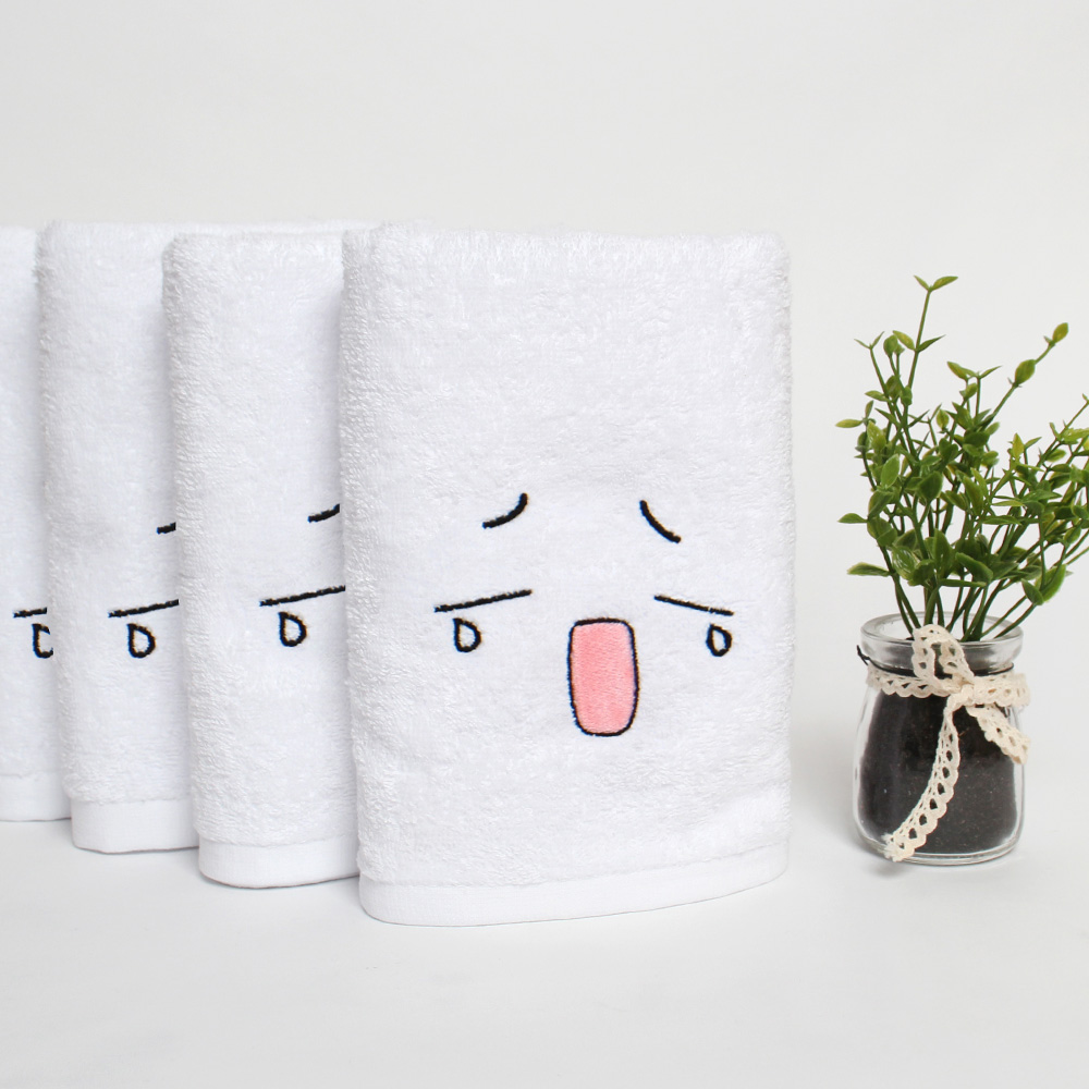 송월타월 120g 흐암졸려 이모티콘자수 수건 - 메인 이미지