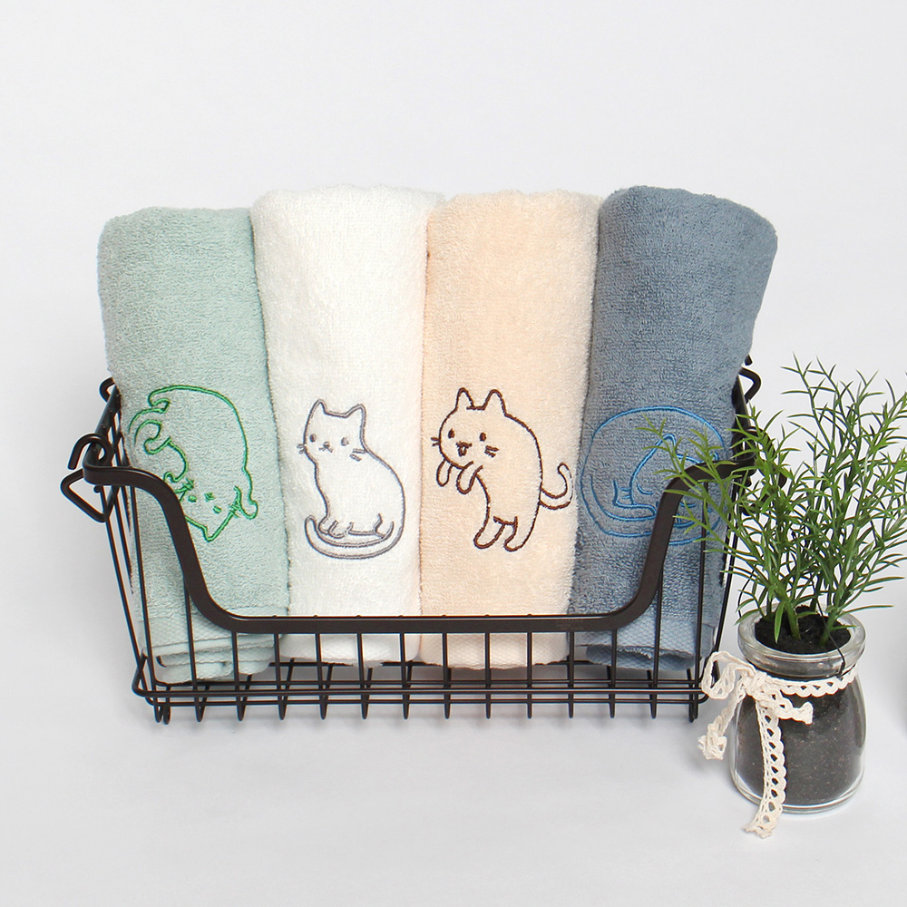 송월타월 130g 30수 고양이자수 수건