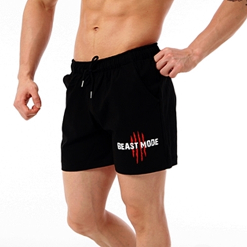 비스트모드 스크레치로고 헬스반바지 러닝쇼츠 짐웨어 블랙 BSMD - 상품 이미지