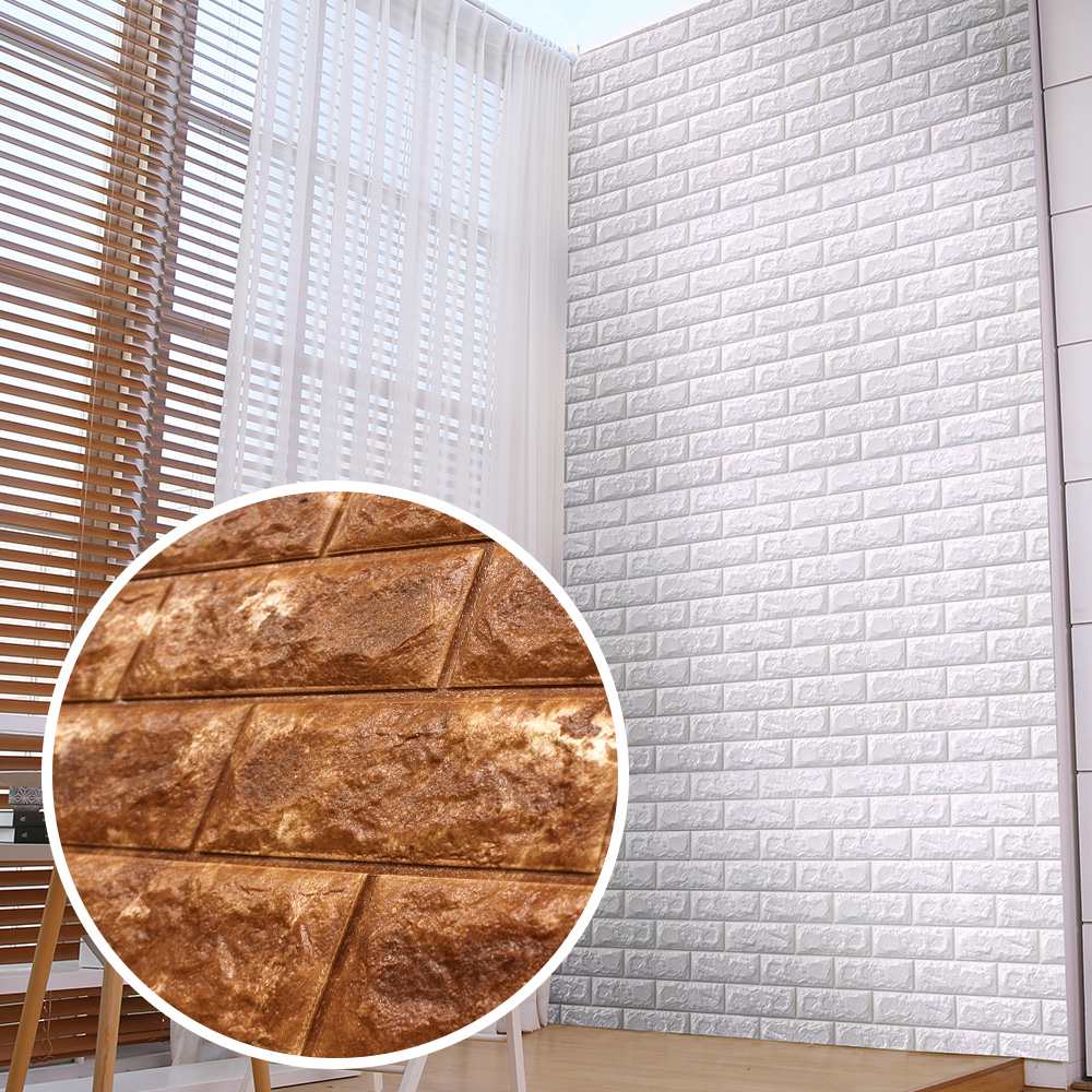 롤 폼블럭 단열벽지 접착식 방한 보온 결로방지 난방 5000mm, 파벽돌 화이트