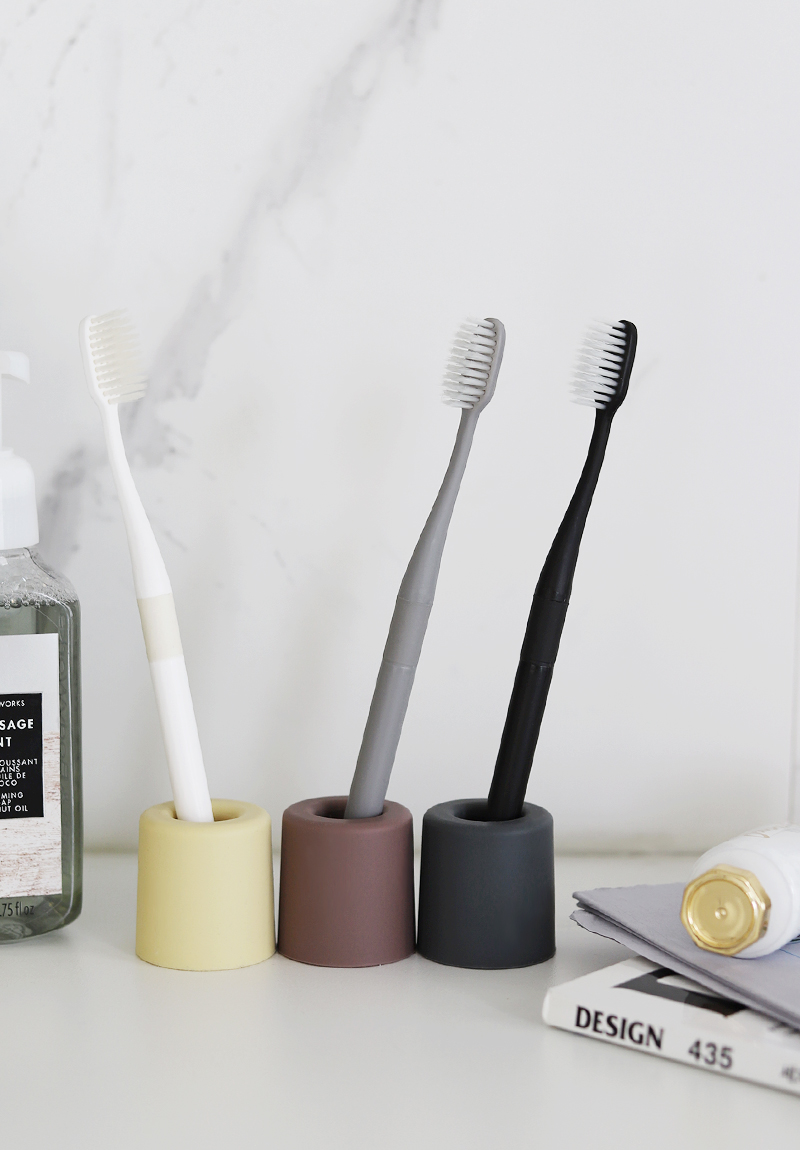 국산 항균 실리콘 스탠드업 칫솔꽂이 & 면도기거치대 칫솔통 1P