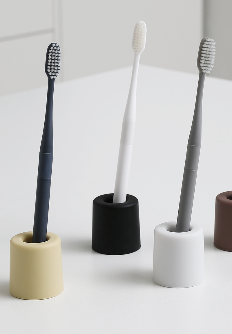 국산 항균 실리콘 스탠드업 칫솔꽂이 & 면도기거치대 칫솔통 1P