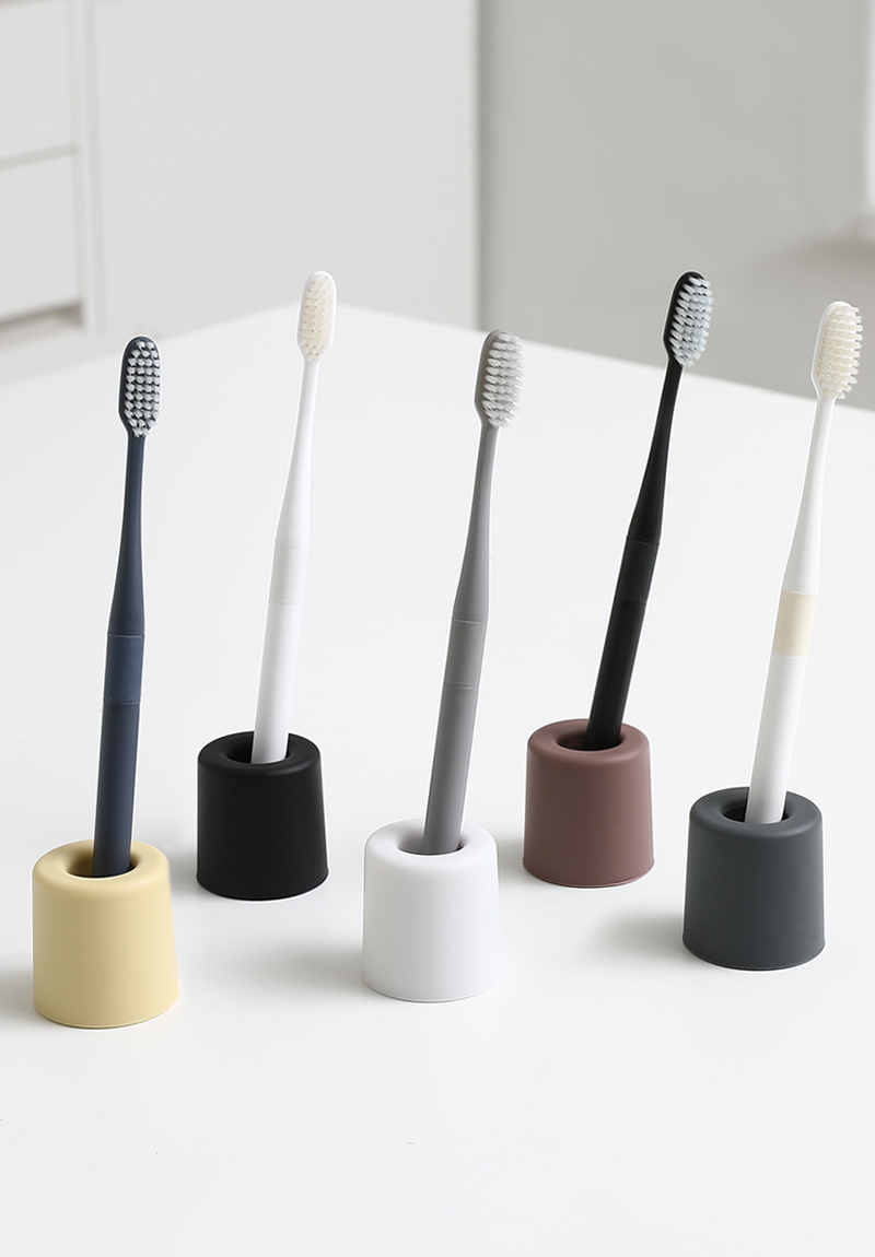 국산 항균 실리콘 스탠드업 칫솔꽂이 & 면도기거치대 칫솔통 1P