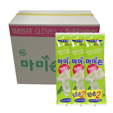 마미손 고무장갑 화이트 대(L) 1박스(100켤레) - 상품 이미지