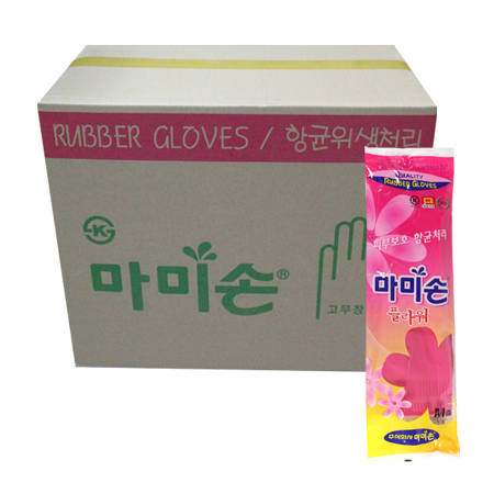 마미손 고무장갑 플라워 중(M) 1박스(150켤레) - 상품 이미지