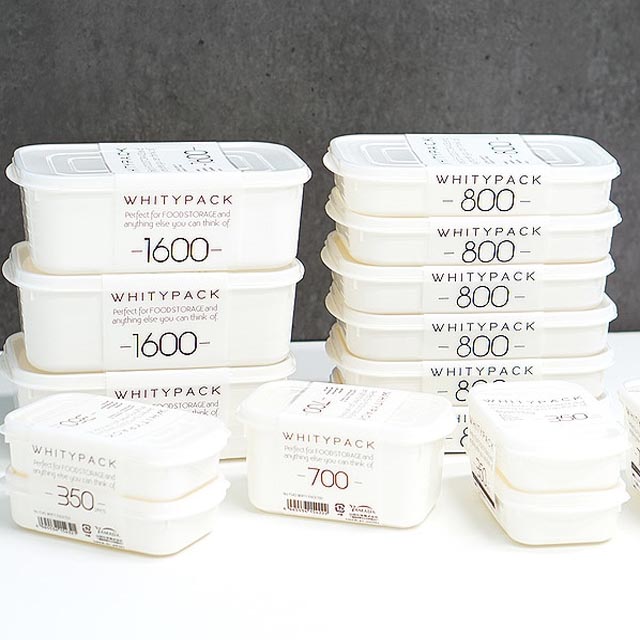화이트팩 냉장고 정리 용기(4size) 전자렌지용기 350ml - 상품 이미지