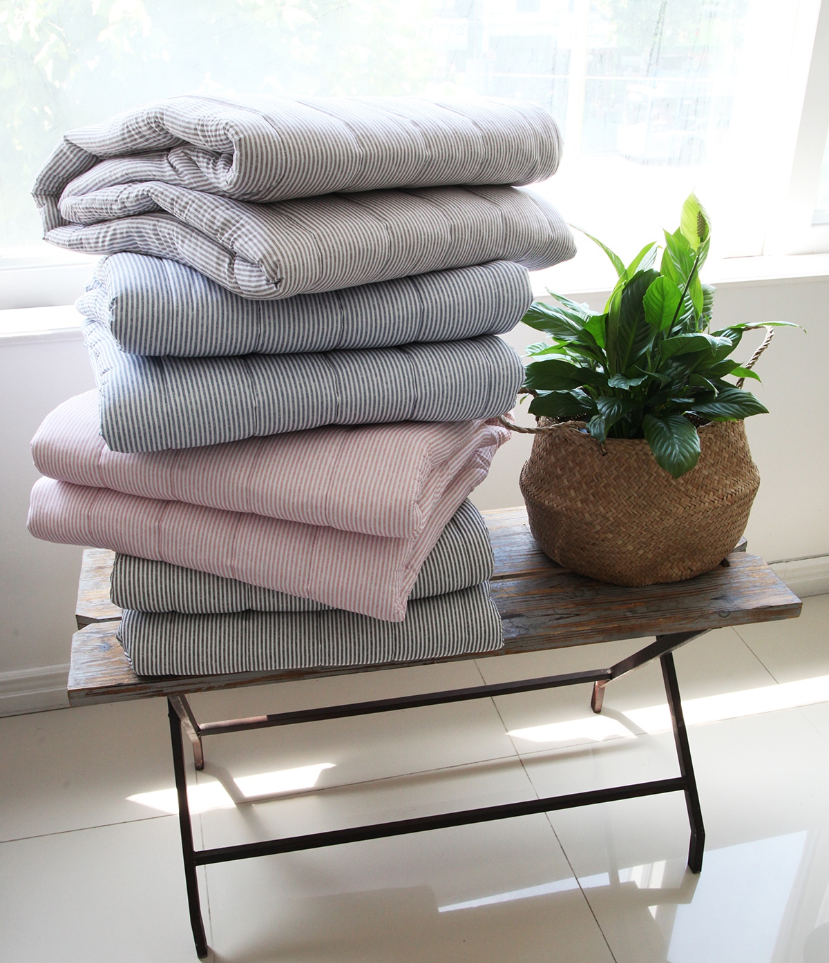 이불패드 침대패드 스트라이프 알러지케어 고정밴드 SS