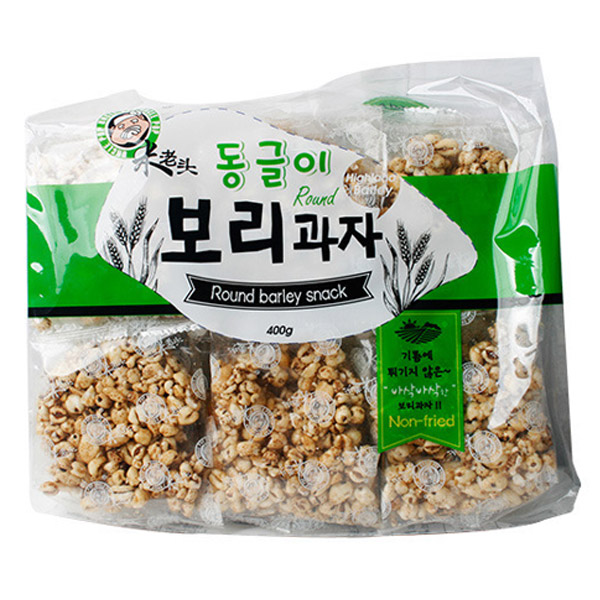 엉클팝 동글이 보리과자 400g/대용량 곡물 수입과자 - 메인 이미지