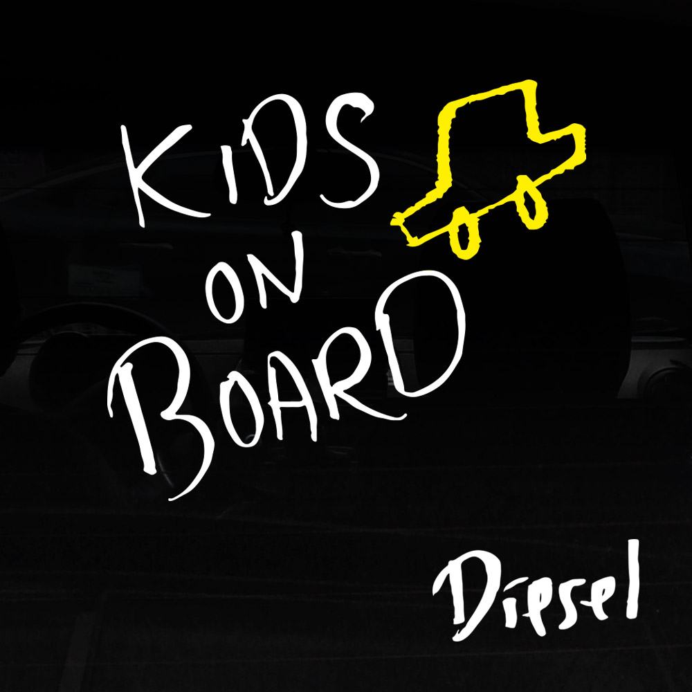 1AM 자동차스티커 ver.3 베이직 KIDS ON B 라인카 - 상품 이미지