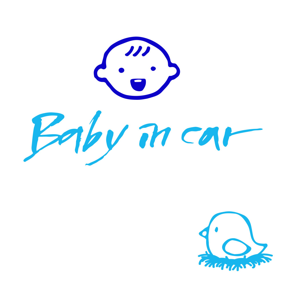 1AM 자동차스티커 ver.3 시크 Baby in car 웃는아기 - 상세 이미지 3