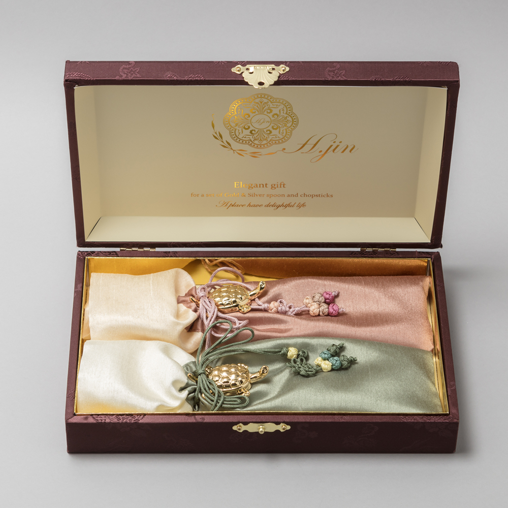 Hjin 상감 넝쿨 복 호박티타늄수저세트