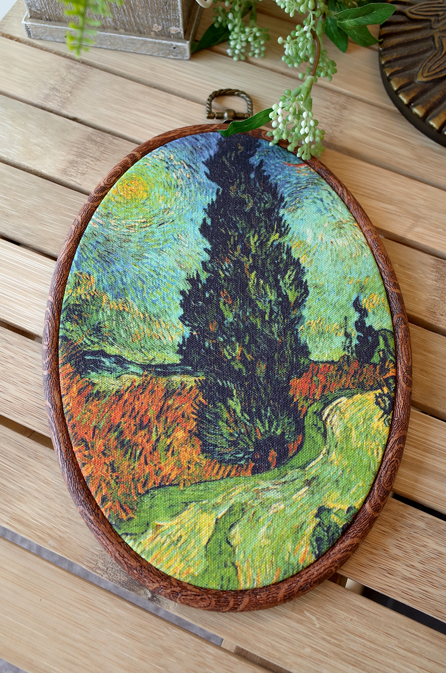 빈센트 반 고흐 사이프러스 나무가 있는 길 수틀 액자 18x25 BLANCHE HOUSE