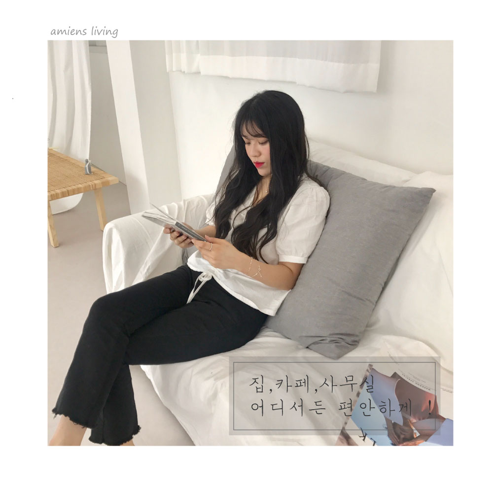 아미앙스 14수 워싱 면 대형 등받이 빅 쿠션 허리받침 역류성식도염 다리베개 이미지 6