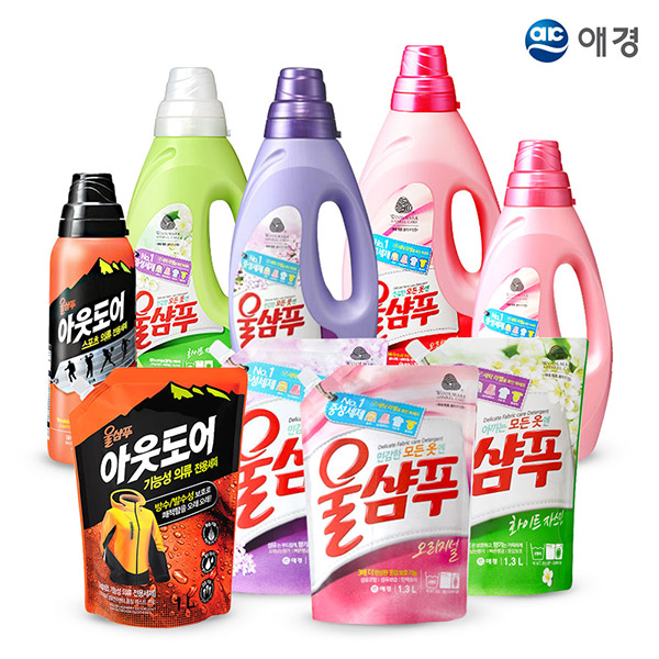 애경 울샴푸 리필 용기 모음 중성세제 섬유보호제 - 상품 이미지